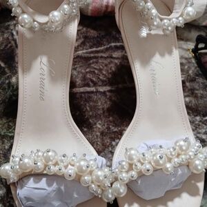 Lauren Lorraine Pearl Embellished Heels